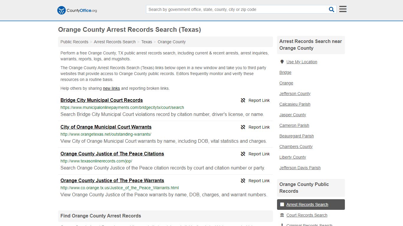 Arrest Records Search - Orange County, TX (Arrests & Mugshots)