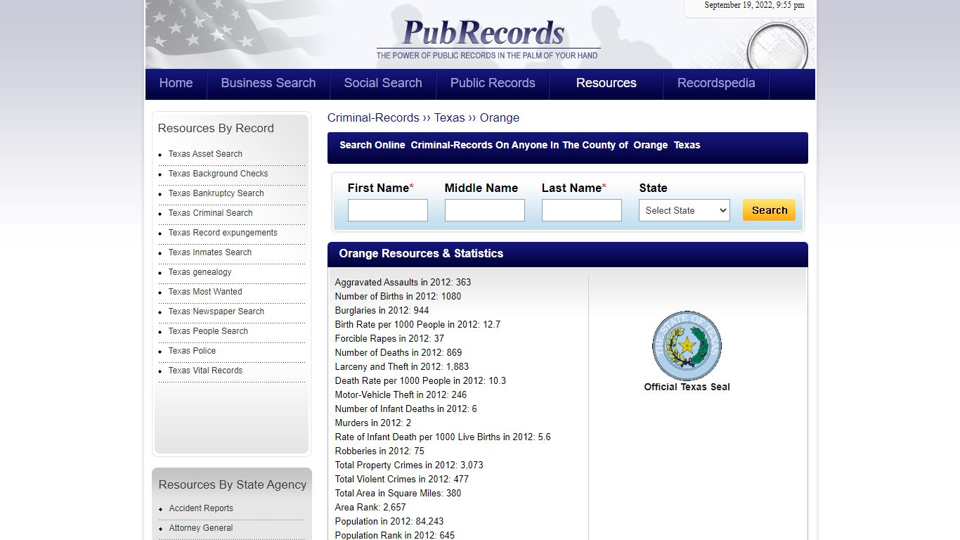 Orange County, Texas Criminal Records